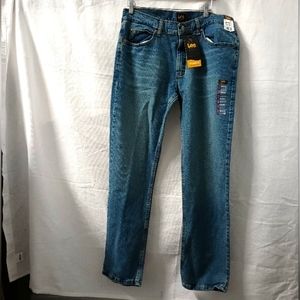 New With Tags Men's Lee Regular Fit Denim Tapered Leg Size 34X32